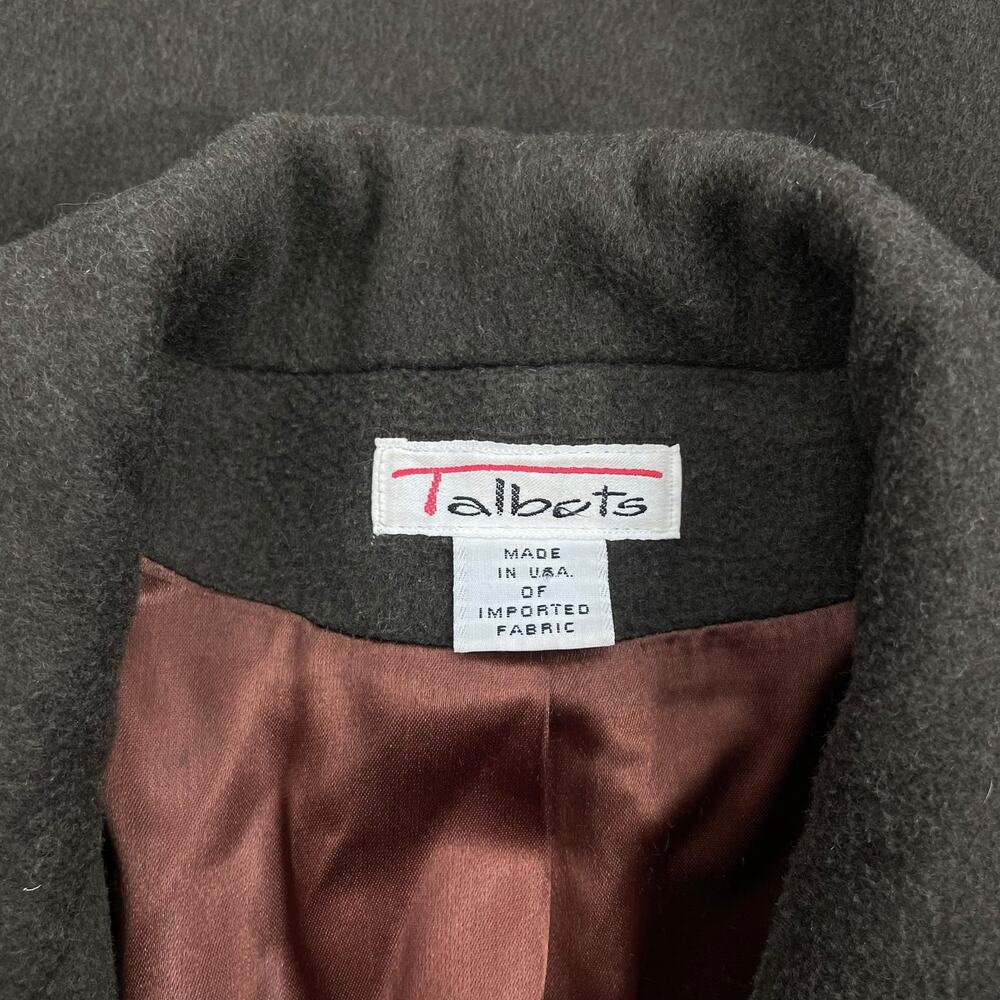 Talbots Wool Cashmere Silk Blend Long Coat Floor Length Green Size 1X - Picture 9 of 10